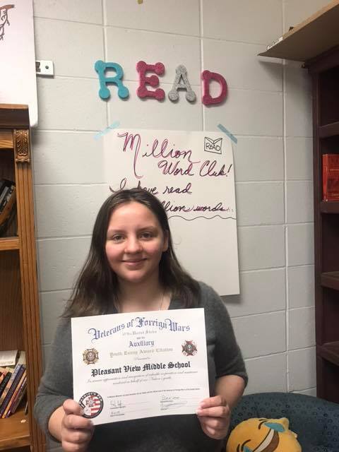 Pleasant View Student Wins Writing Contest
